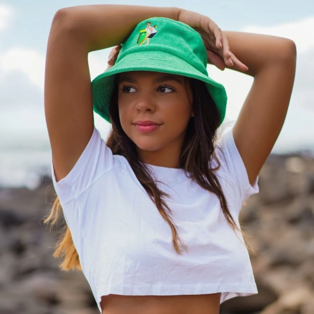 Backyard Cricket - Green Terry Bucket Hat - Image 3