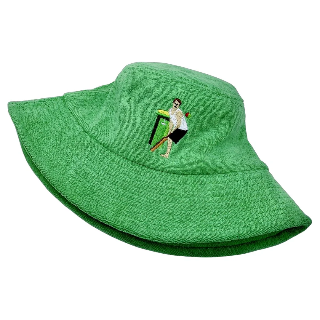 Backyard Cricket - Green Terry Bucket Hat - Image 8