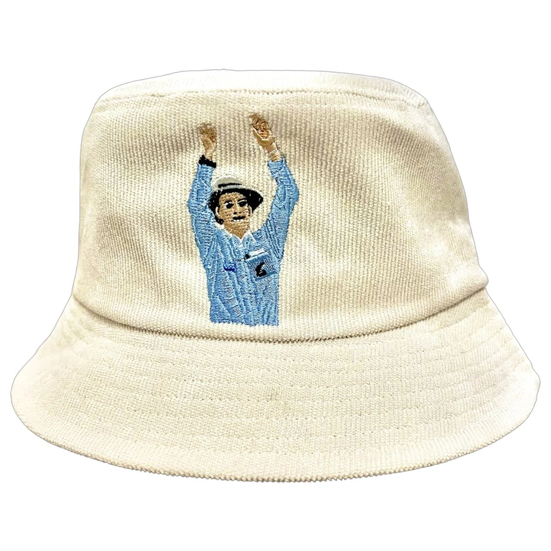 Billy Bowden 6 Runs - Cream Cord Bucket Hat - Image 3