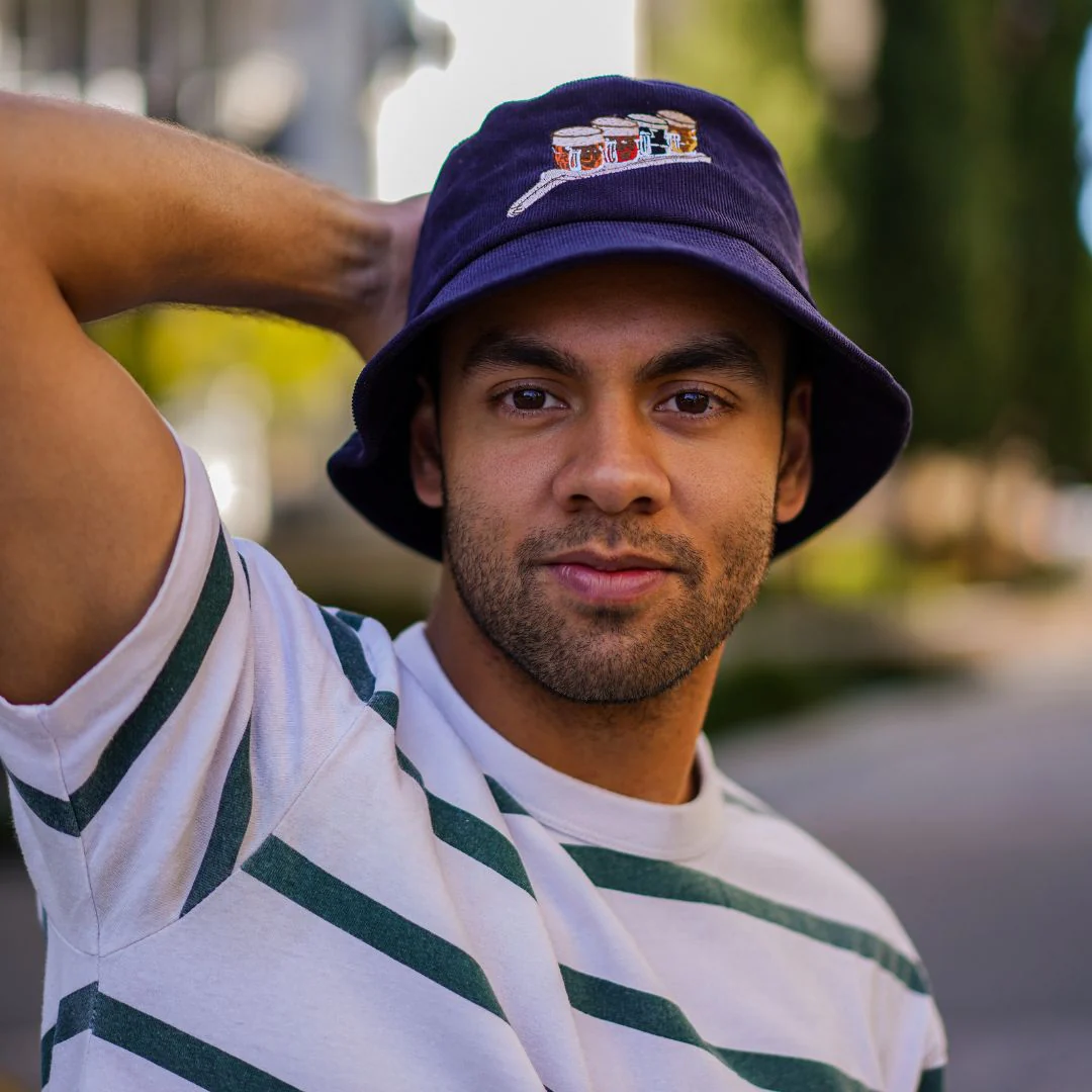 Get On The Beers - Dark Blue Corduroy Bucket Hat - Image 4