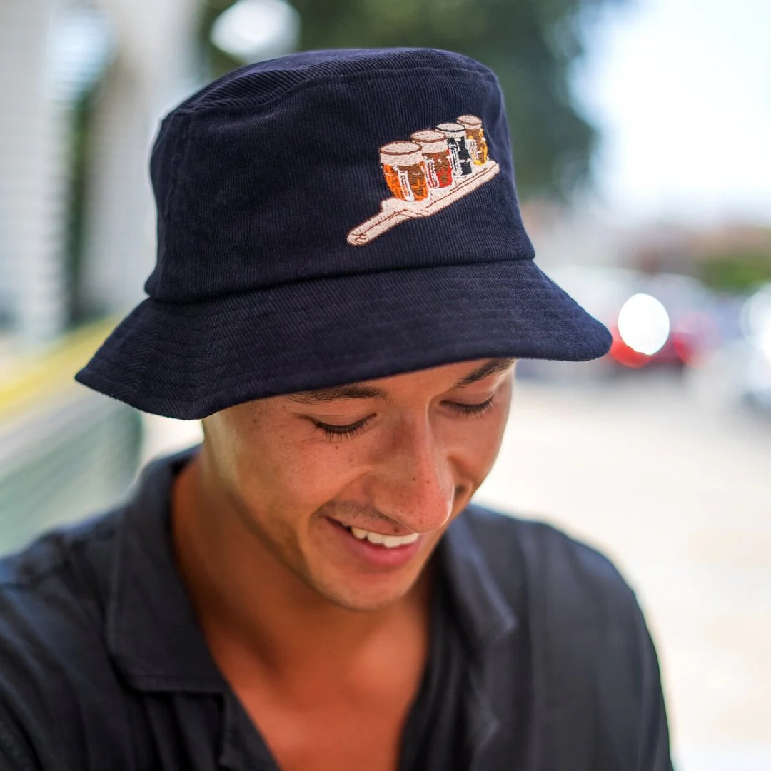 Get On The Beers - Dark Blue Corduroy Bucket Hat - Image 5