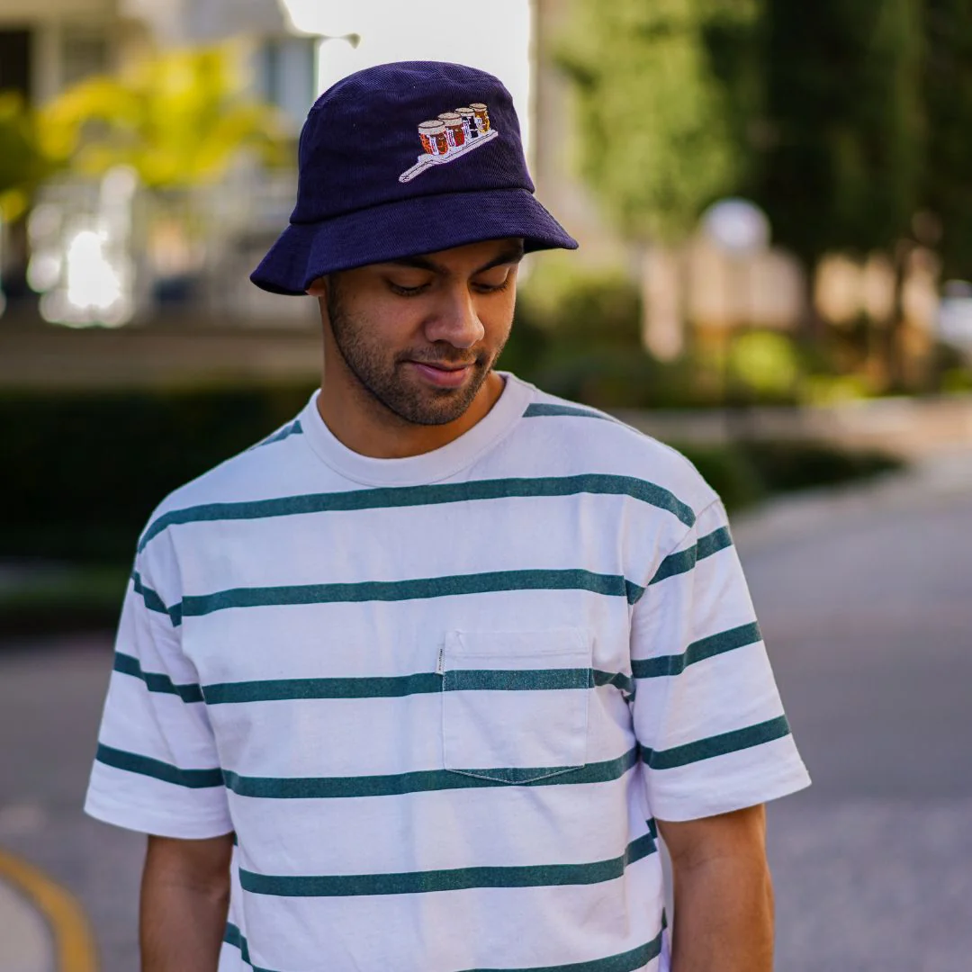 Get On The Beers - Dark Blue Corduroy Bucket Hat - Image 7