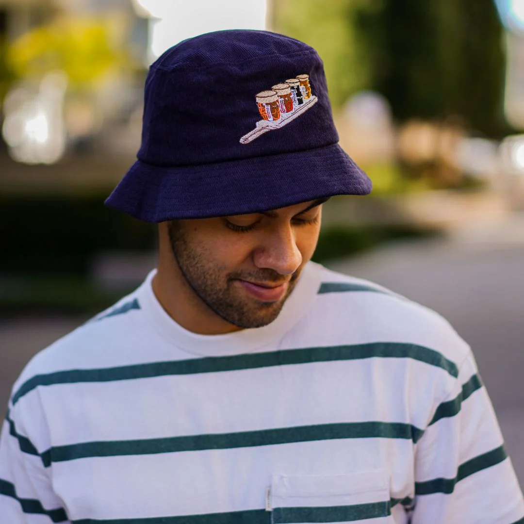 Get On The Beers - Dark Blue Corduroy Bucket Hat - Image 9