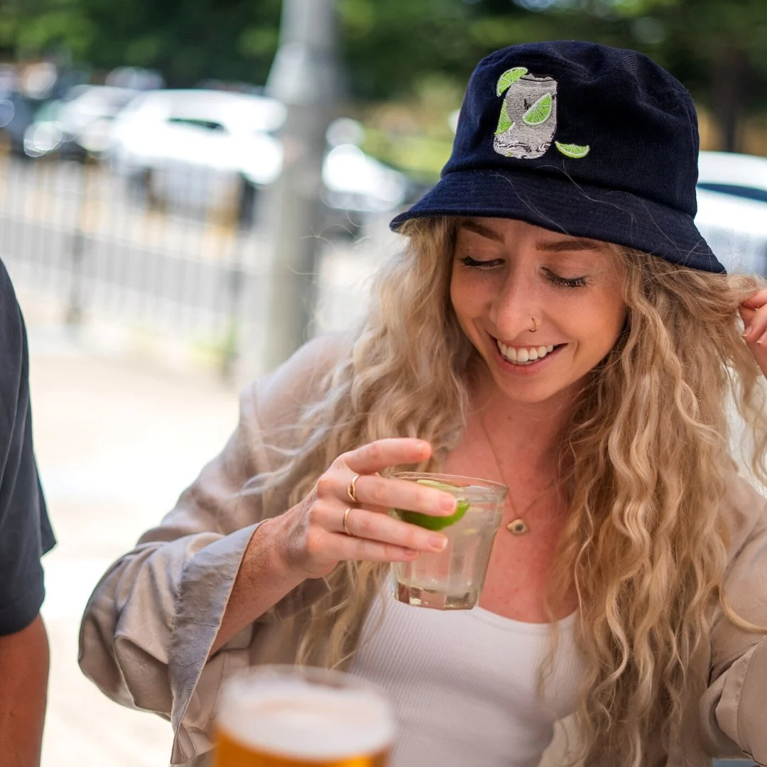 Gin & Tonic - Dark Blue Corduroy Bucket Hat - Image 5