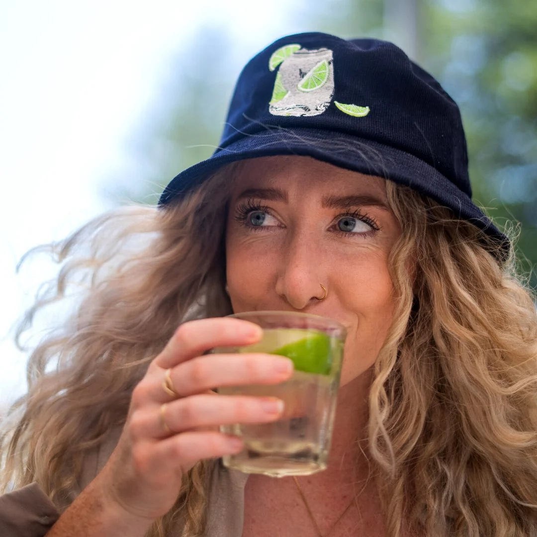 Gin & Tonic - Dark Blue Corduroy Bucket Hat - Image 7