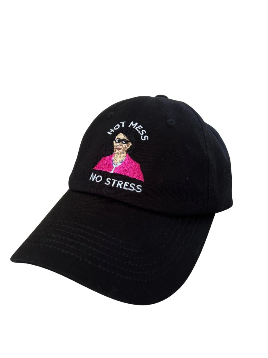 Hot Mess No Stress - Black Dad Hat - Image 3