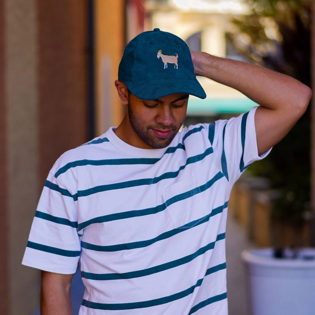 GOAT - Greatest of All Time - Green Corduroy Hat - Image 3