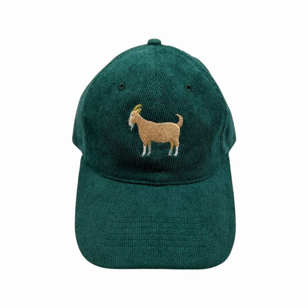 GOAT - Greatest of All Time - Green Corduroy Hat - Image 6