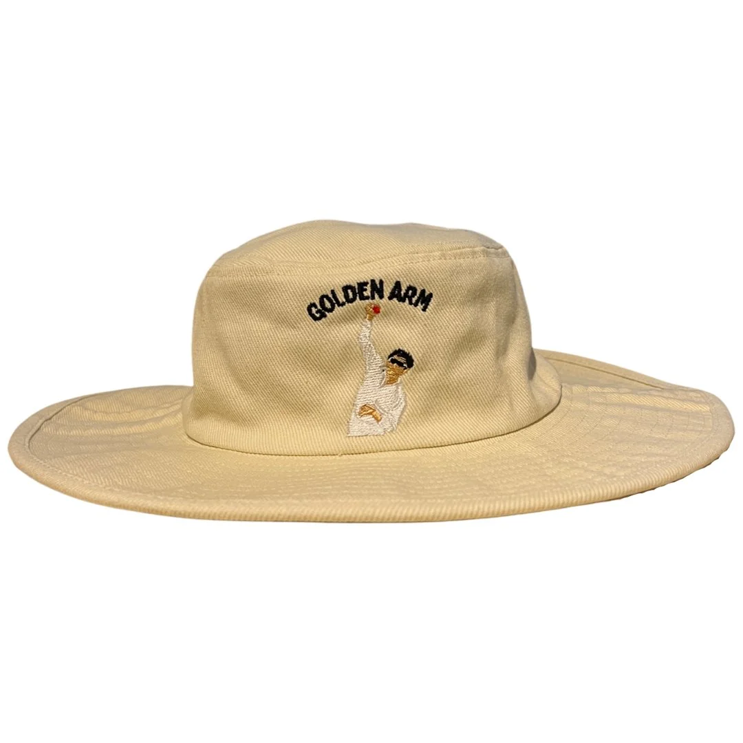 Golden Arm - Cream Floppy Cricket Hat - Image 3