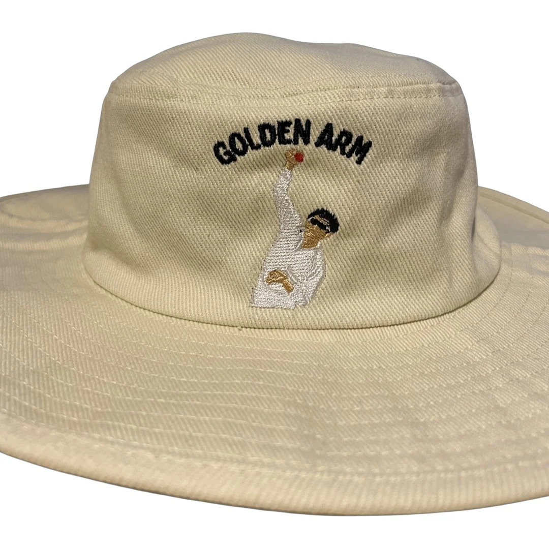 Golden Arm - Cream Floppy Cricket Hat - Image 5