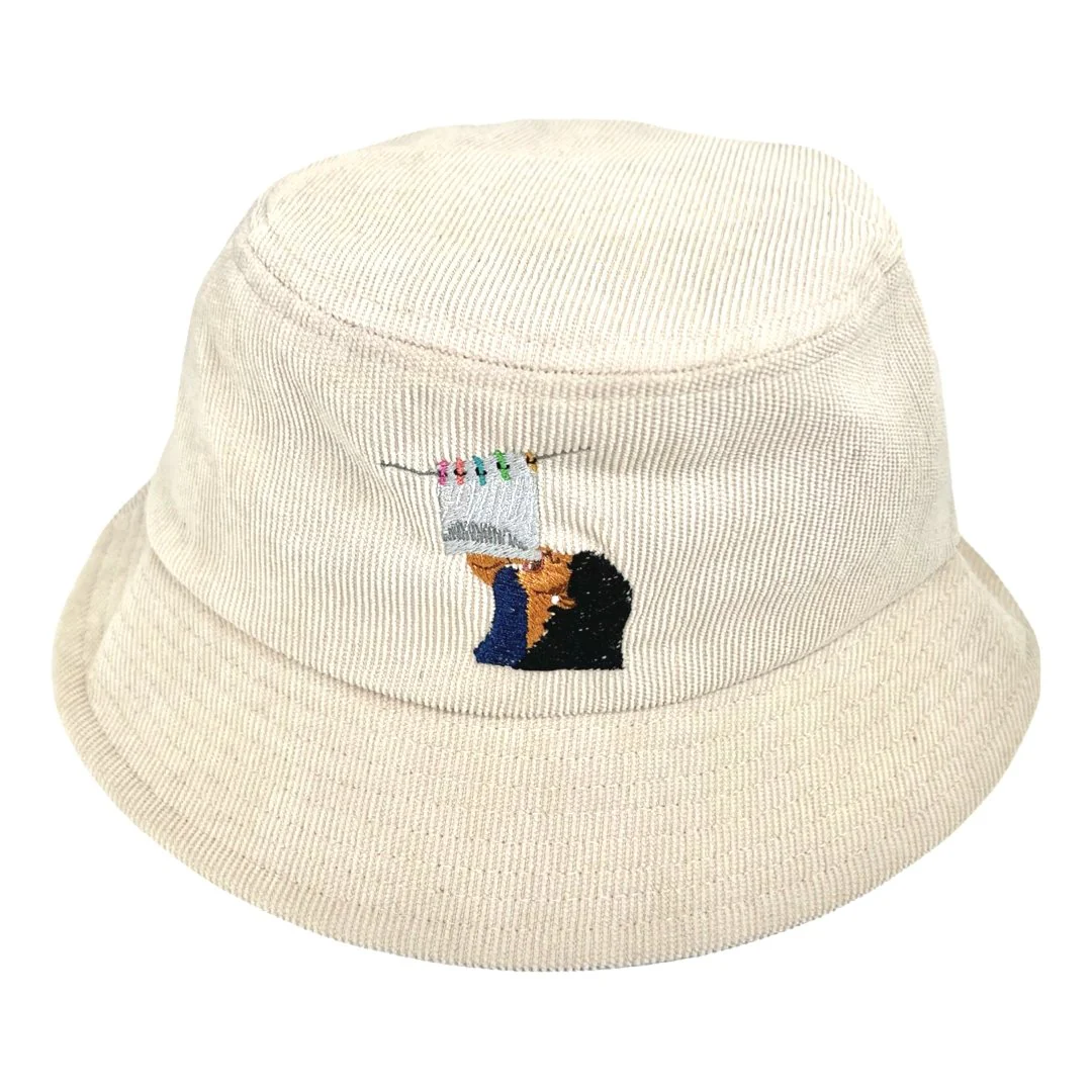 Goon Sack - White Corduroy Bucket Hat - Image 10