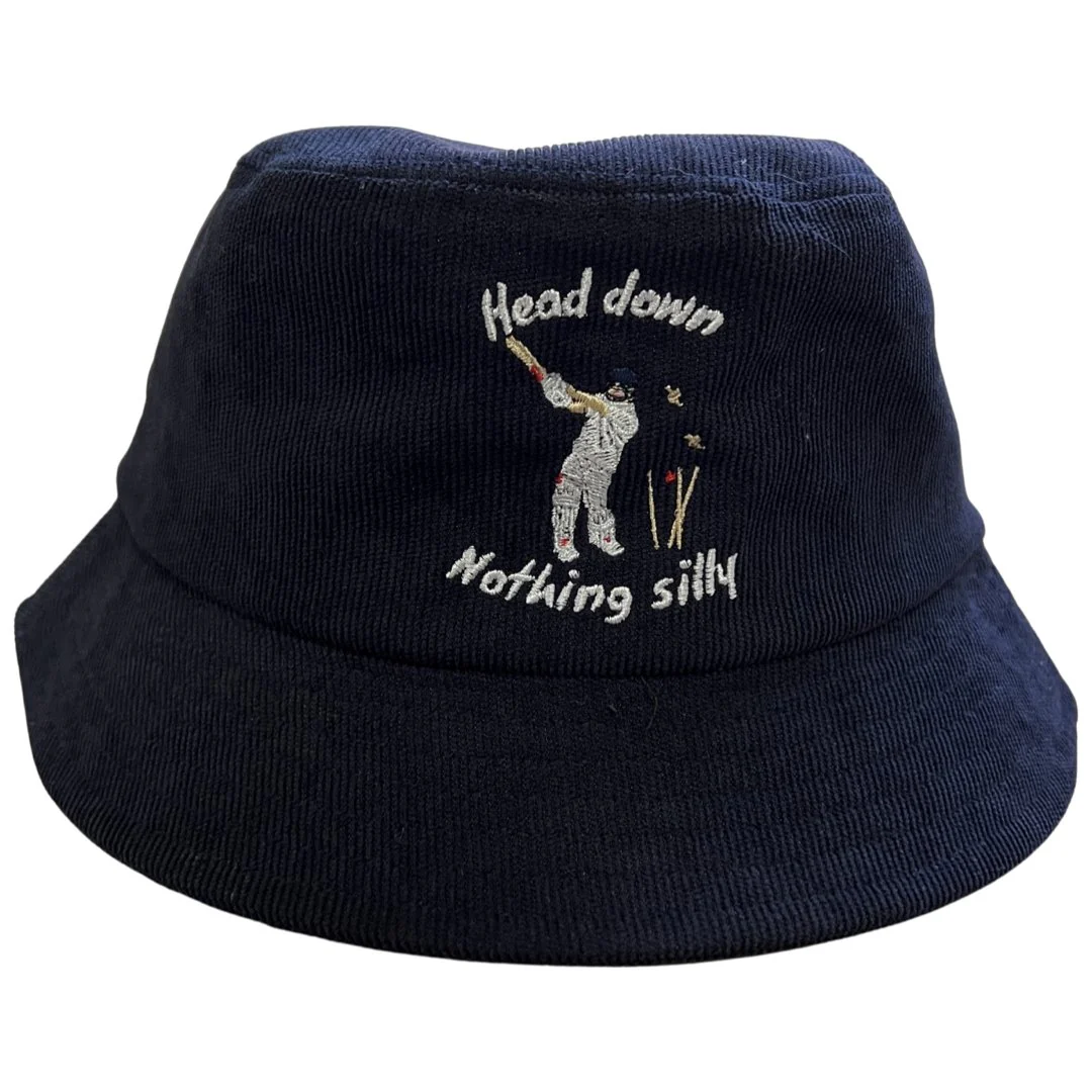Head Down Nothing Silly - Blue Corduroy Bucket Hat - Image 6