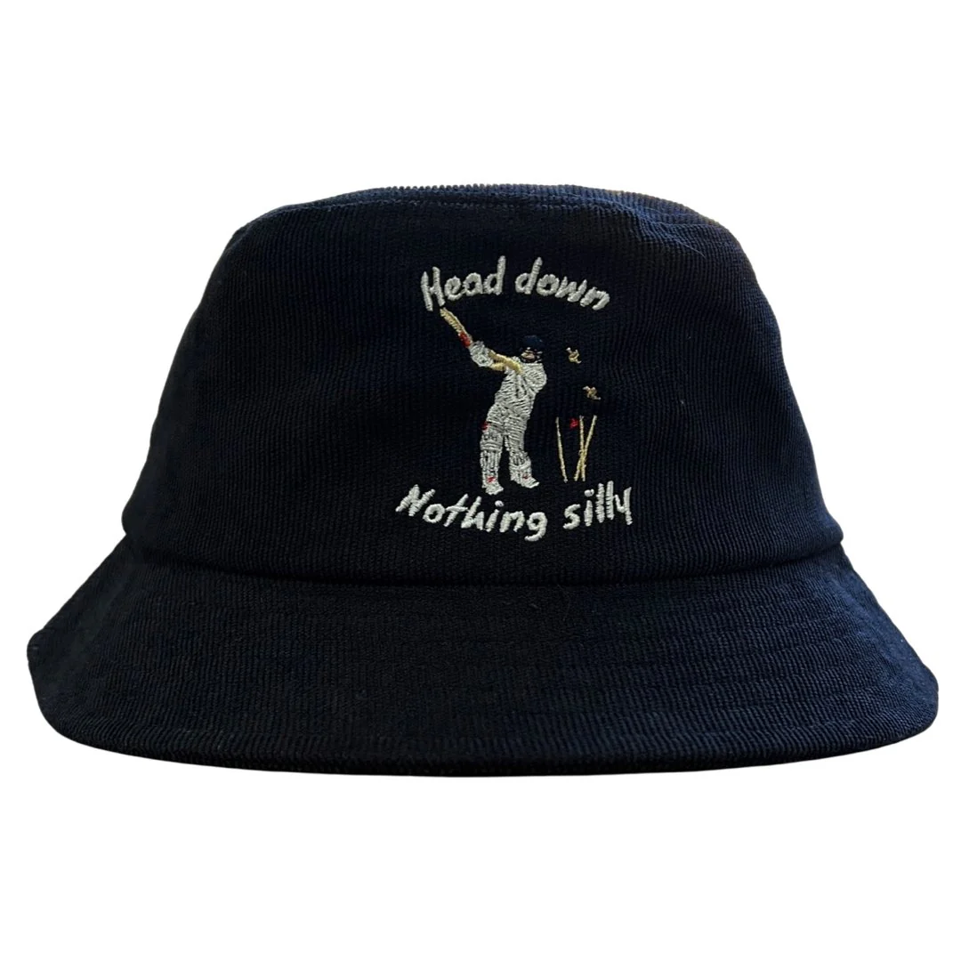 Head Down Nothing Silly - Blue Corduroy Bucket Hat - Image 7