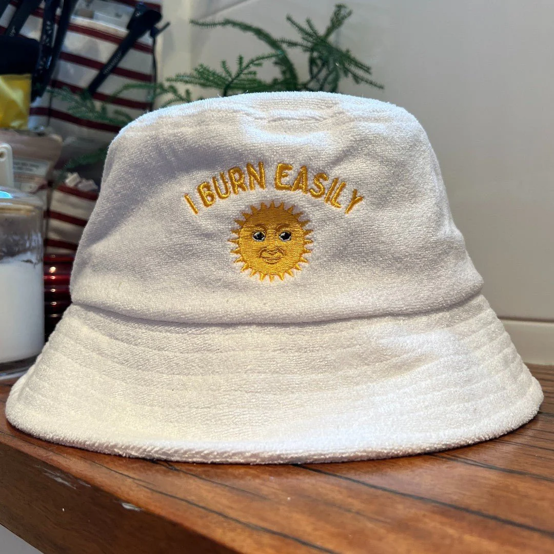 I Burn Easily - White Terry Bucket Hat - Image 8