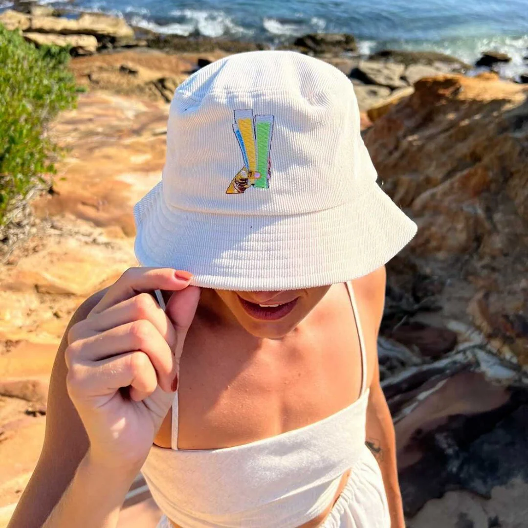 Icy Pole - Cream Corduroy Bucket Hat - Image 3