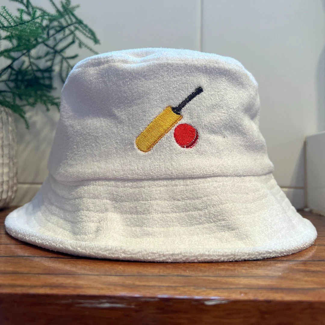 Let's Play Cricket - White Terry Bucket Hat - Image 3