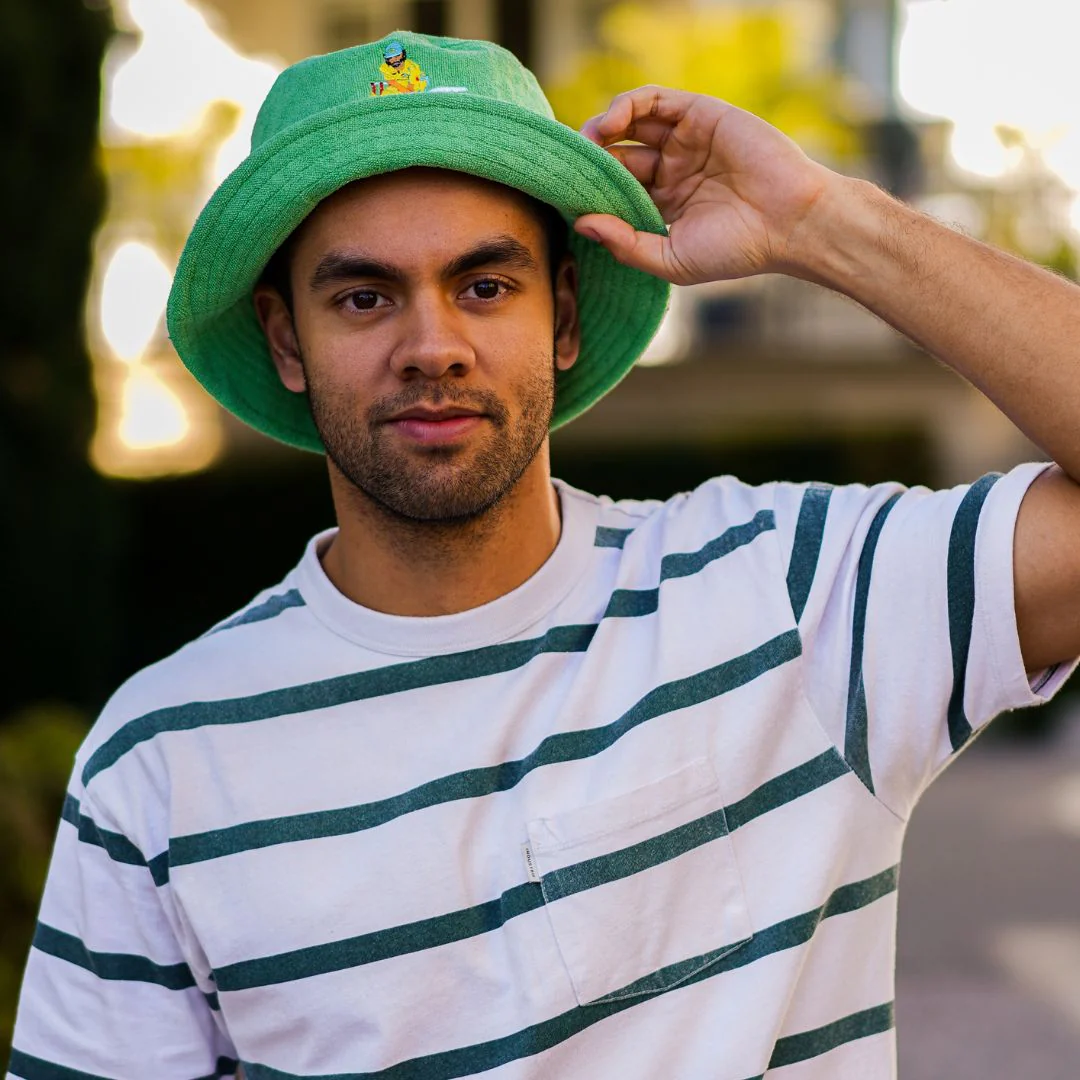 Reverse sweep - Green Terry Bucket Hat - Image 5