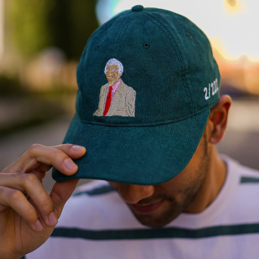 Richie Benaud Green Corduroy Hat - Image 7