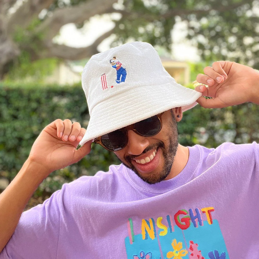 The Kohli Cover Drive - White Terry Bucket Hat - Image 7