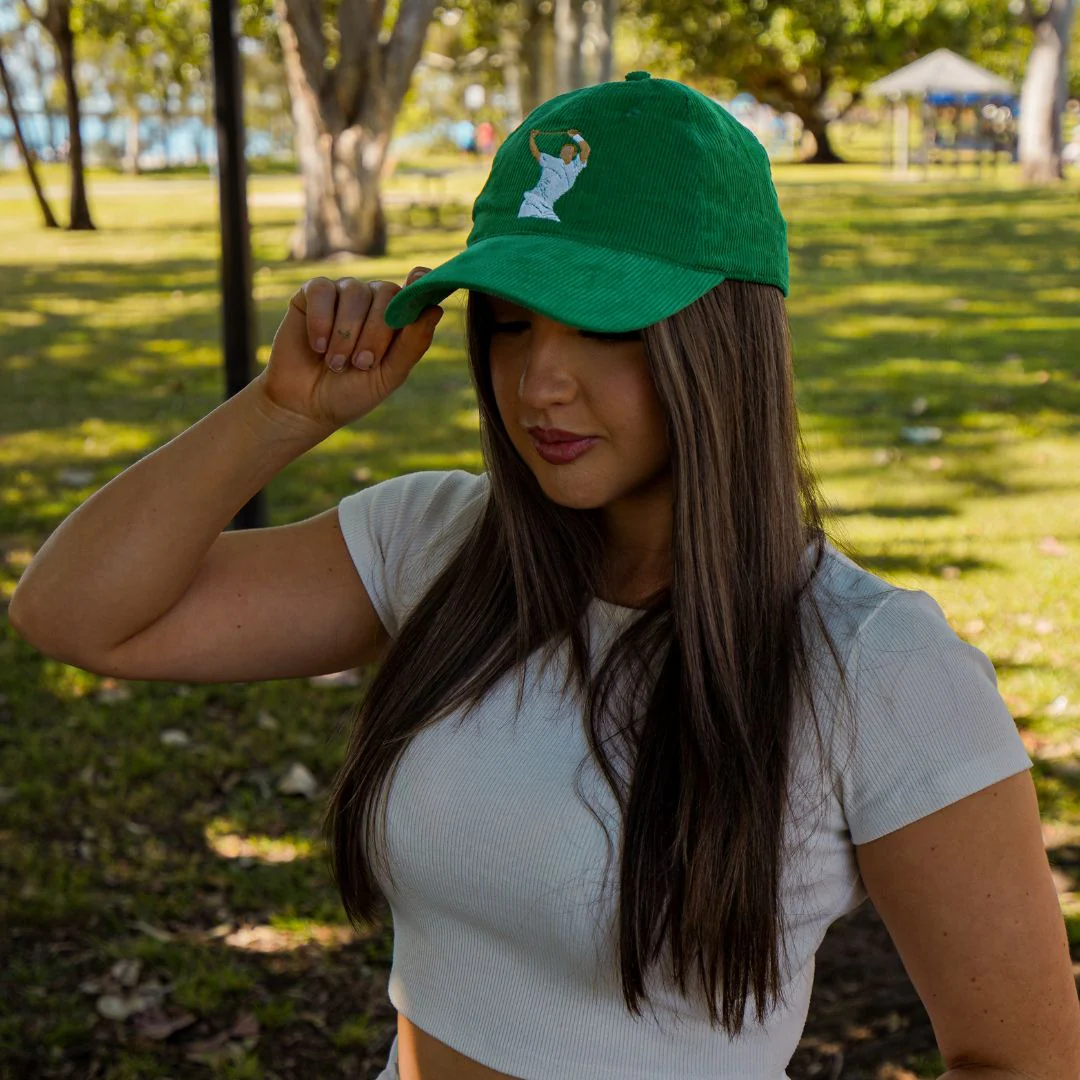 Warnie wicket celebration - green corduroy hat - Image 3
